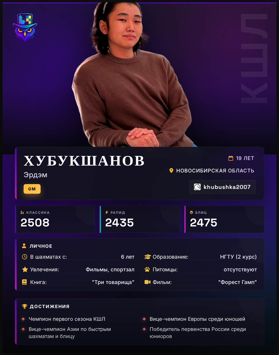 GM Эрдэм Хубукшанов